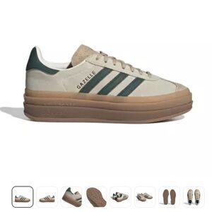 RARE adidas samba gazelle bold cream/ green